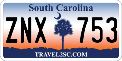SC license plate ZNX753