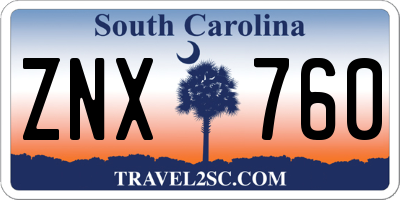 SC license plate ZNX760