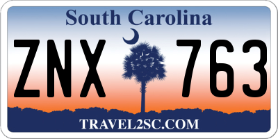 SC license plate ZNX763