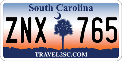 SC license plate ZNX765