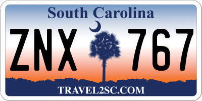 SC license plate ZNX767