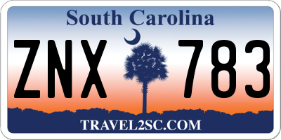 SC license plate ZNX783
