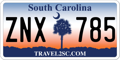 SC license plate ZNX785