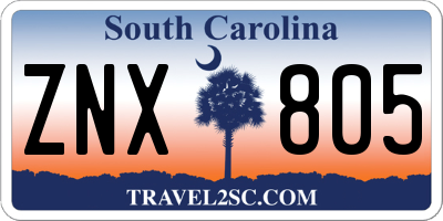SC license plate ZNX805