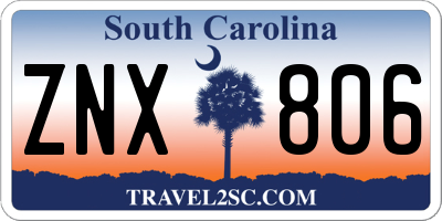 SC license plate ZNX806