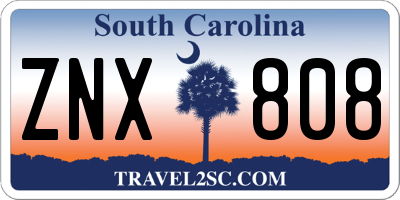 SC license plate ZNX808