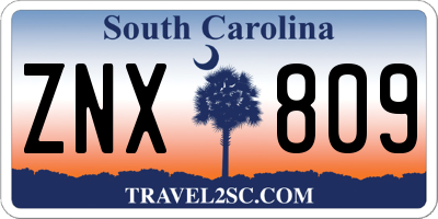 SC license plate ZNX809