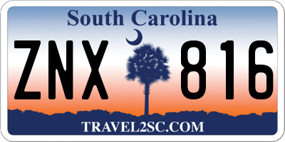 SC license plate ZNX816