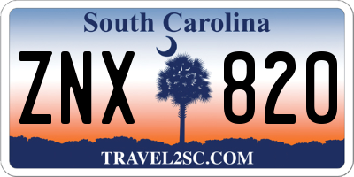 SC license plate ZNX820