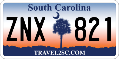 SC license plate ZNX821