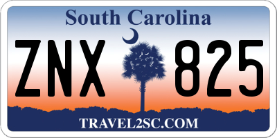 SC license plate ZNX825