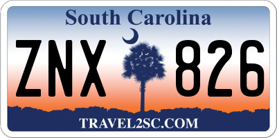 SC license plate ZNX826