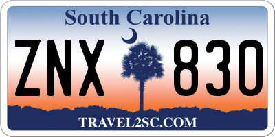 SC license plate ZNX830