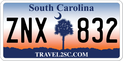 SC license plate ZNX832