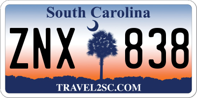 SC license plate ZNX838
