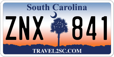 SC license plate ZNX841