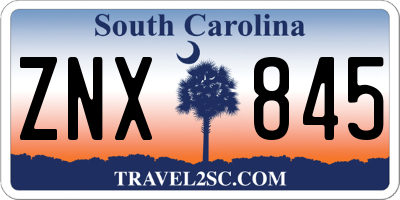 SC license plate ZNX845