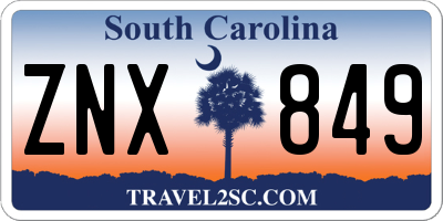 SC license plate ZNX849