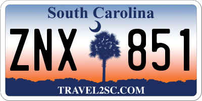 SC license plate ZNX851