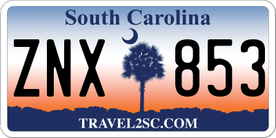SC license plate ZNX853