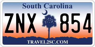 SC license plate ZNX854