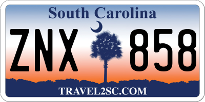 SC license plate ZNX858