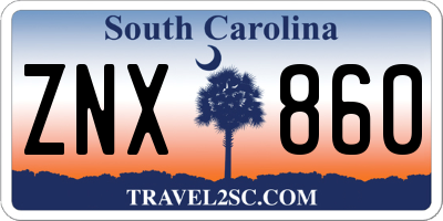 SC license plate ZNX860