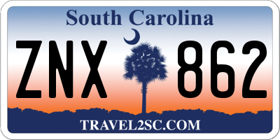 SC license plate ZNX862