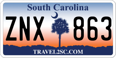 SC license plate ZNX863