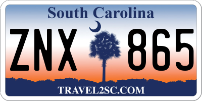SC license plate ZNX865