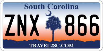 SC license plate ZNX866