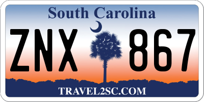 SC license plate ZNX867