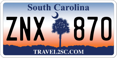 SC license plate ZNX870