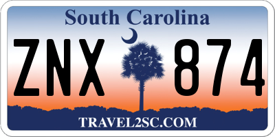 SC license plate ZNX874