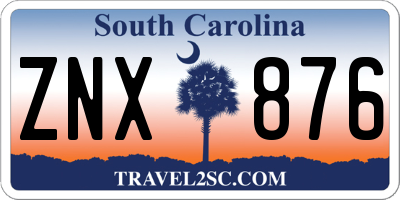 SC license plate ZNX876