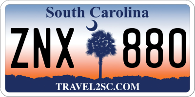 SC license plate ZNX880
