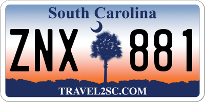 SC license plate ZNX881
