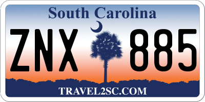 SC license plate ZNX885
