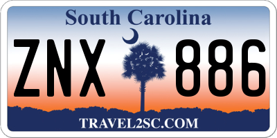 SC license plate ZNX886