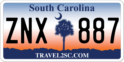 SC license plate ZNX887