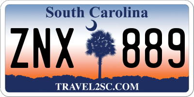 SC license plate ZNX889