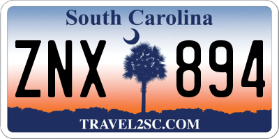 SC license plate ZNX894