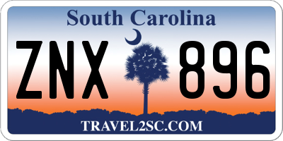 SC license plate ZNX896