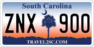 SC license plate ZNX900