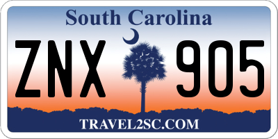 SC license plate ZNX905