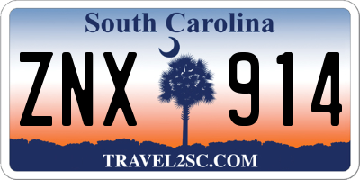 SC license plate ZNX914