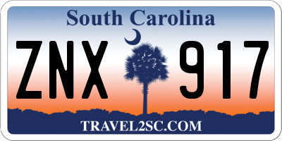 SC license plate ZNX917