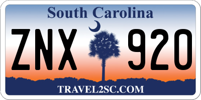 SC license plate ZNX920