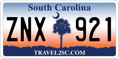 SC license plate ZNX921