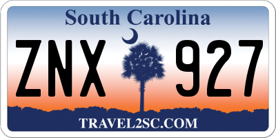SC license plate ZNX927